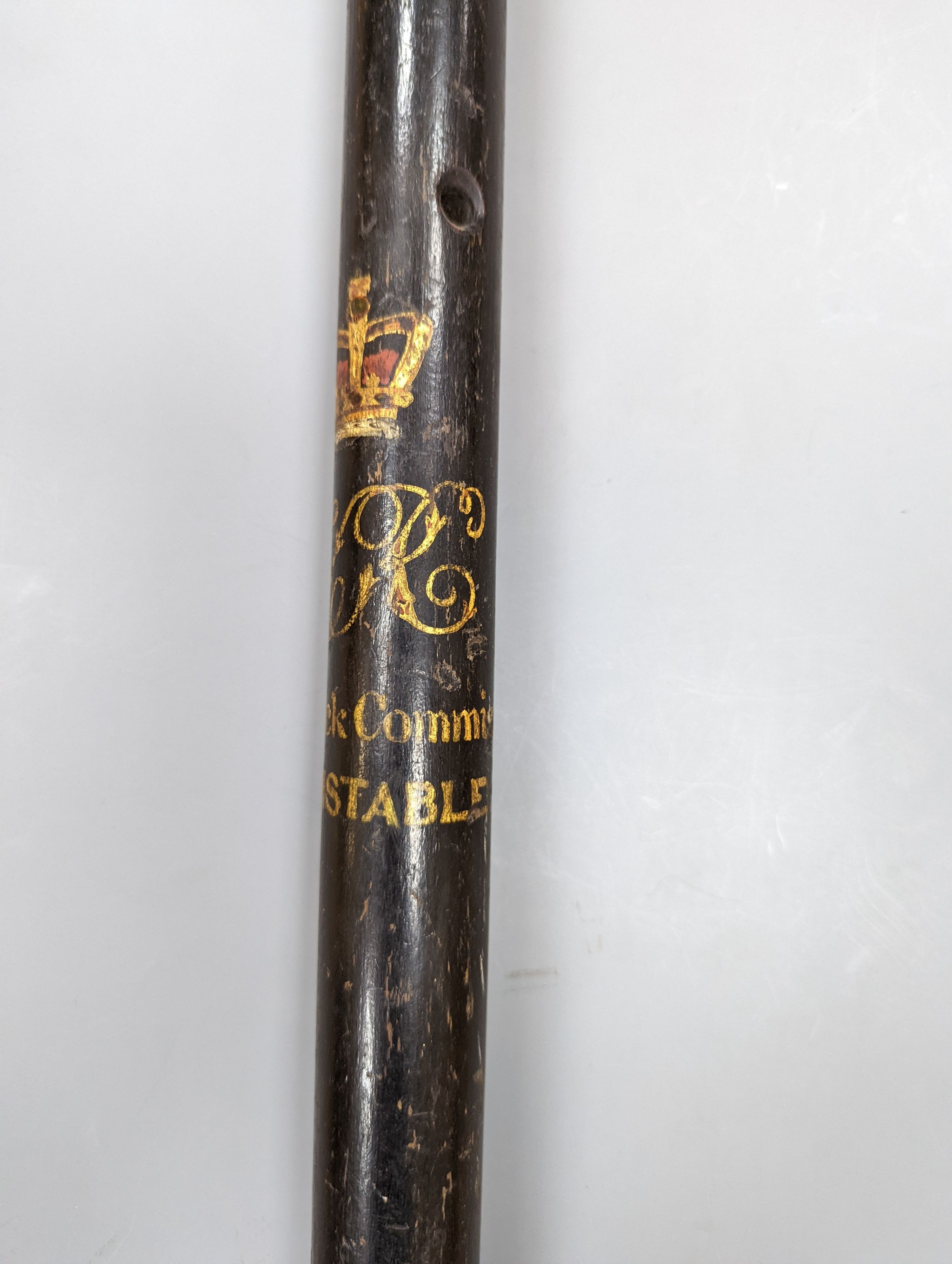 A Victorian Leith Dock Commission Constables staff or truncheon, 64cm long